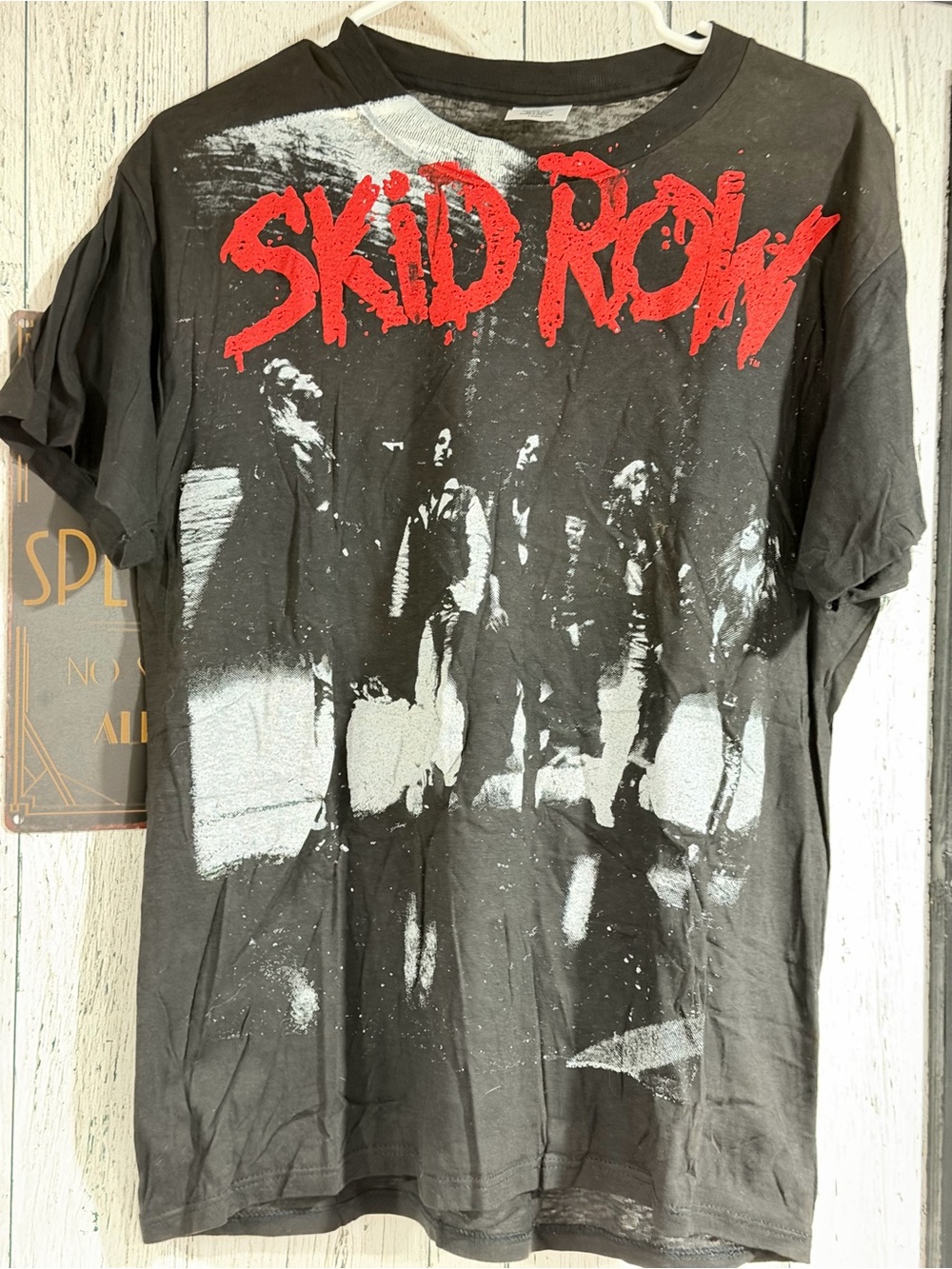 Skid Row 89-90 vintage tour shirt Graphic Band Tee - Black with Red Logo